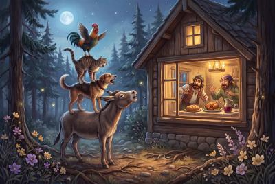 The Town Musicians of Bremen — bedtime story cover