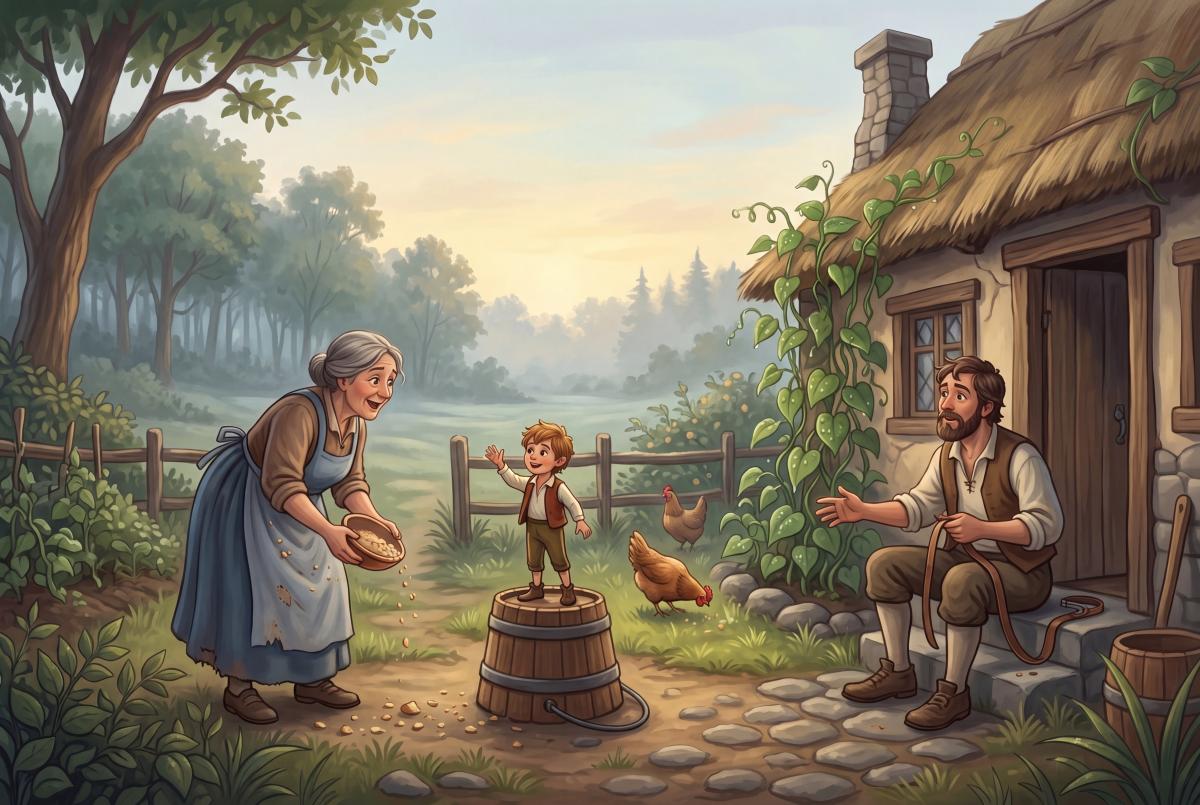 Titulná ilustrácia k rozprávke na dobrú noc Palček