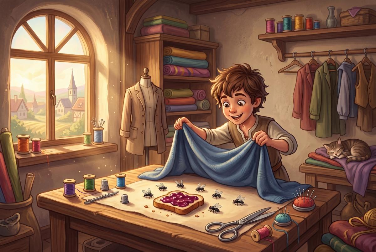 Titulná ilustrácia k rozprávke na dobrú noc Statočný malý krajčír