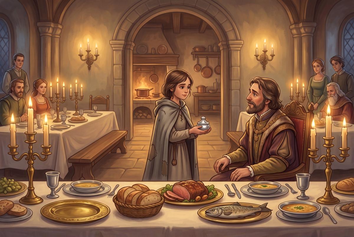 Cover illustration for the bedtime story Salt over Gold