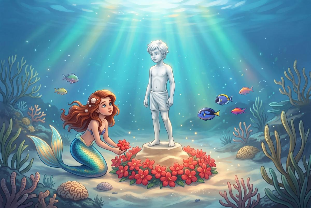 Titulná ilustrácia k rozprávke na dobrú noc Malá morská víla