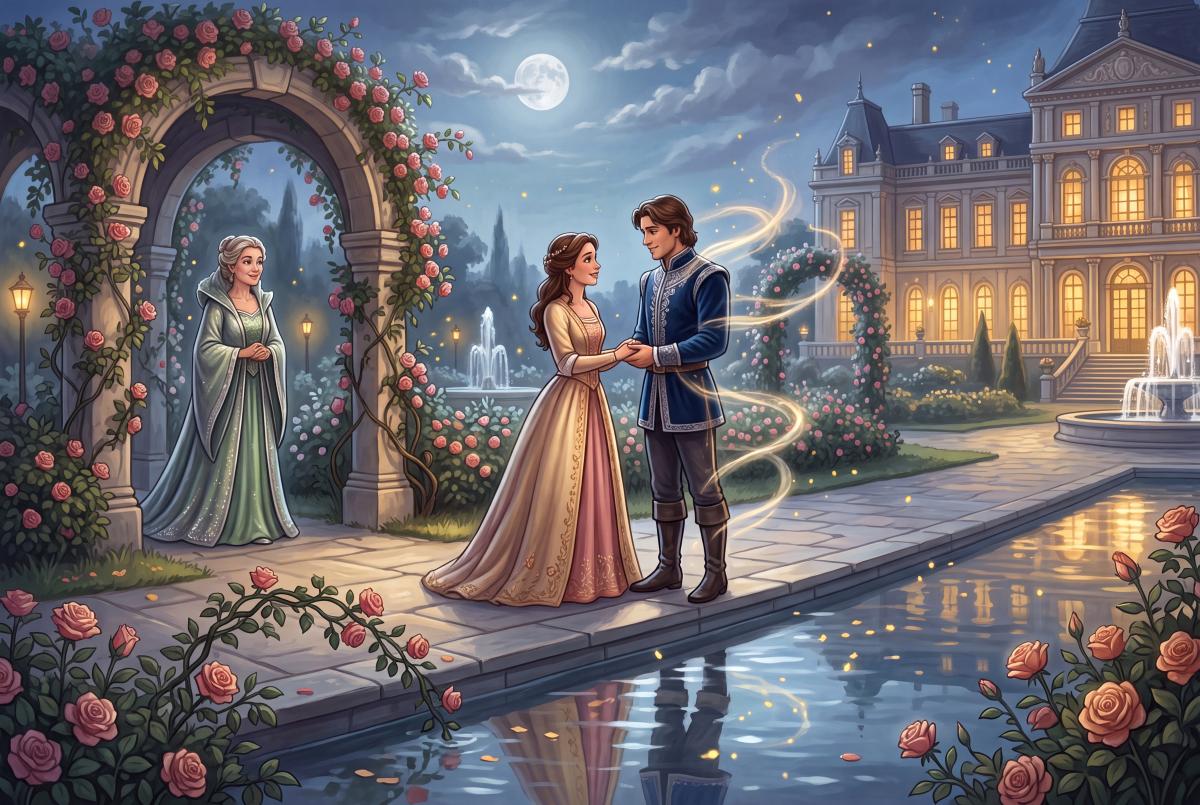 Cover illustration for the bedtime story Beauty and the Beast